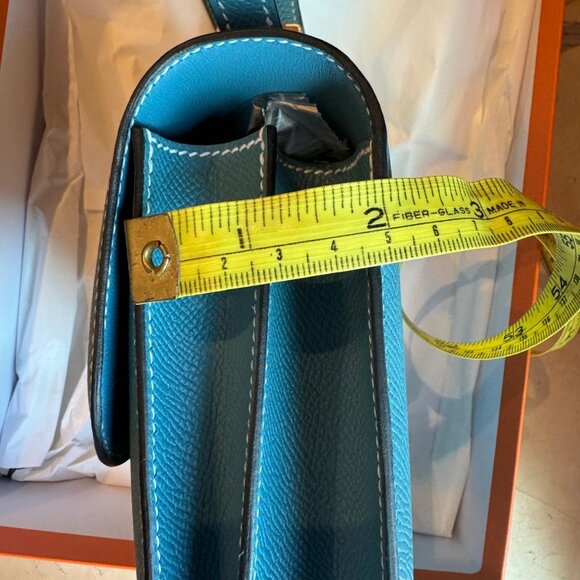 NEW Hermes 2024  Constance Mini Mirror Epsom Calfskin New Blue Jean Bag - Picture 9 of 11